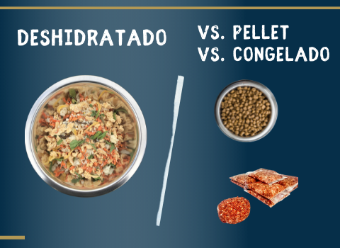 Deshidratado vs. pellets | Deshidratado vs. congelado