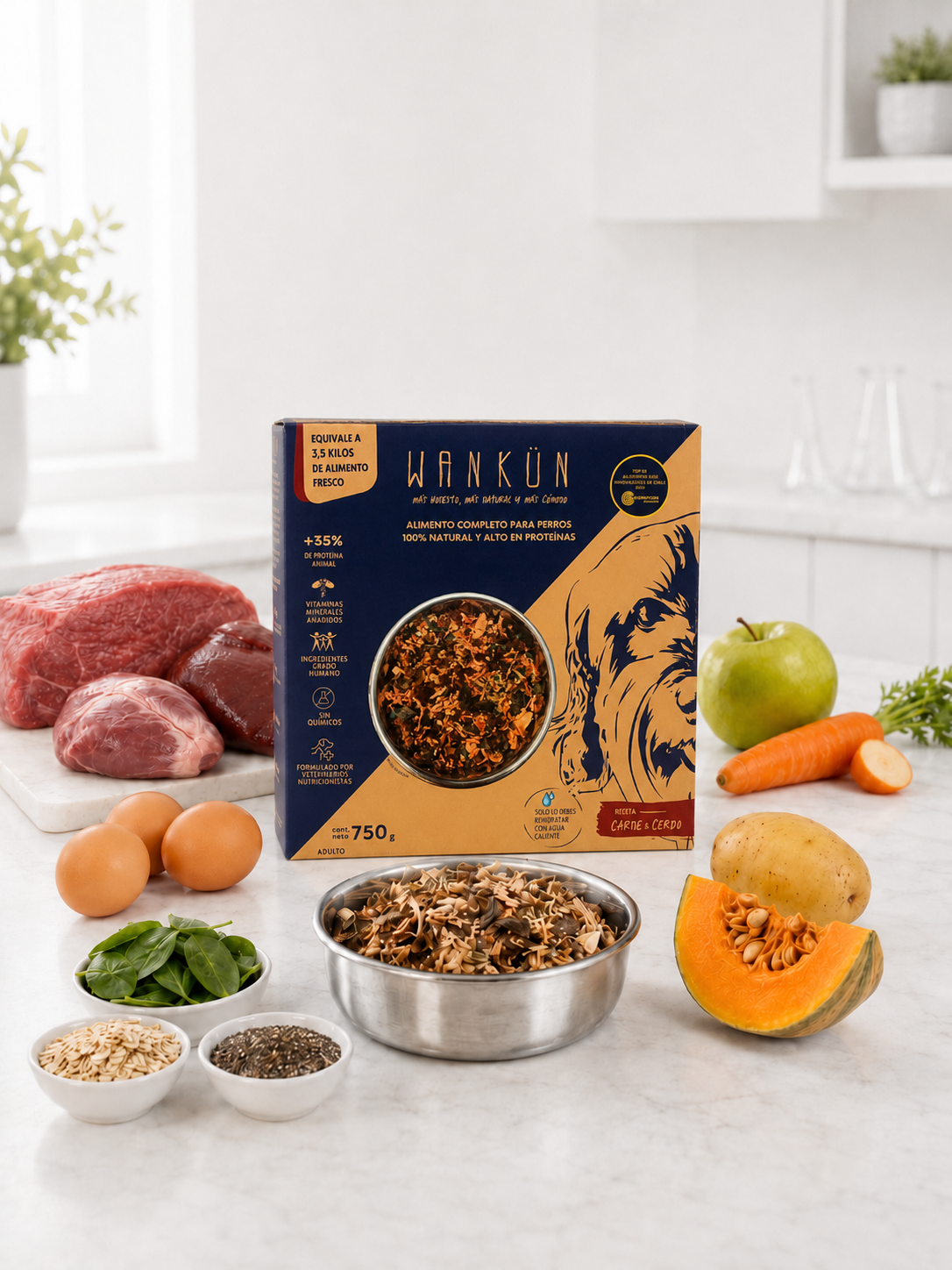Alimento natural y deshidratado Wankün para perros